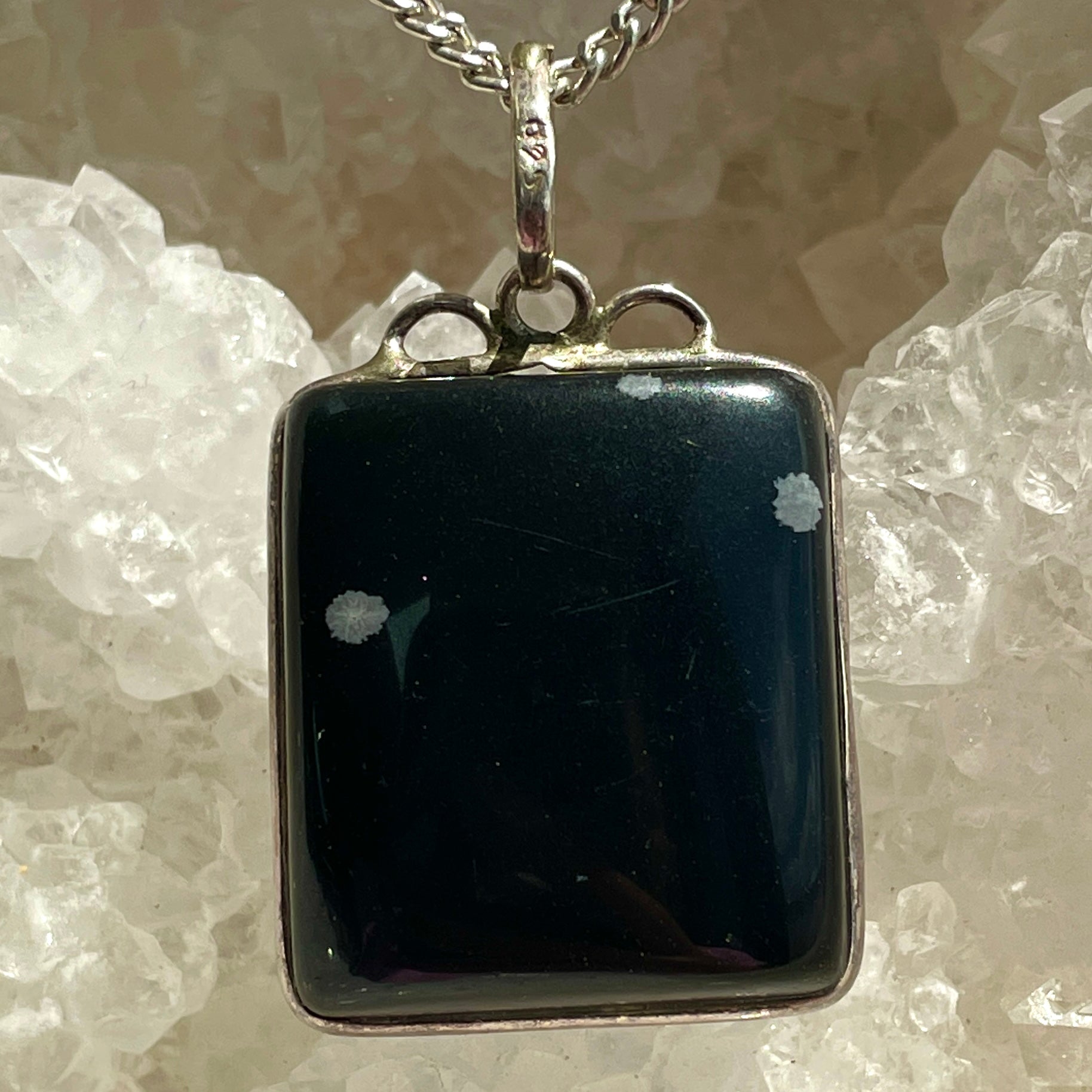 Black Onyx Silver Pendant Large - SP98 Black Onyx Silver Pendant Large - SP98